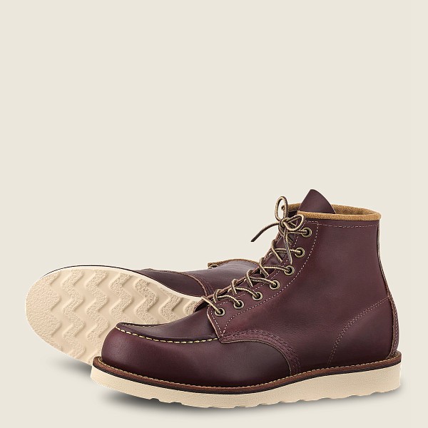 Red Wing Heritage Bot Erkek - Classic Moc - 6-Inch Mesa Deri - Bordo - 26JGRBNUC